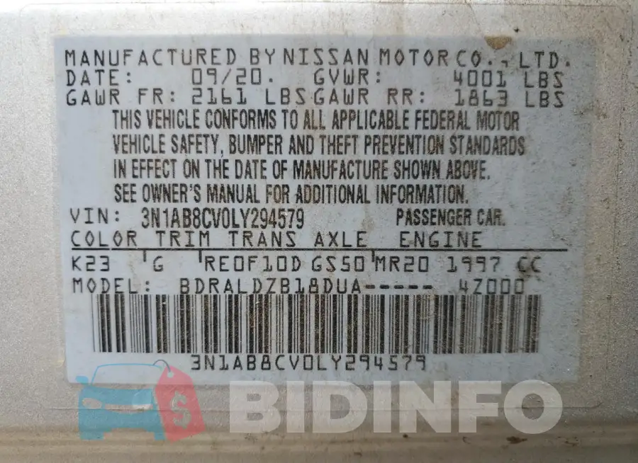 3N1AB8CV0LY294579 Photo# 12