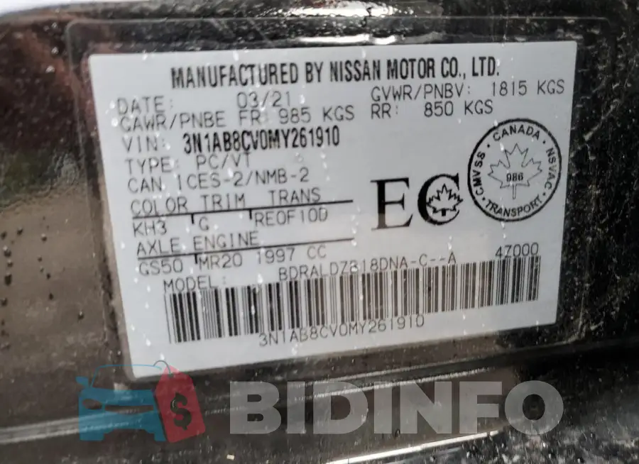 3N1AB8CV0MY261910 Photo# 12