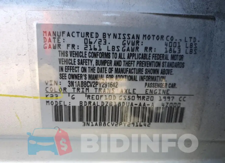 3N1AB8CV2PY291642 Photo# 12