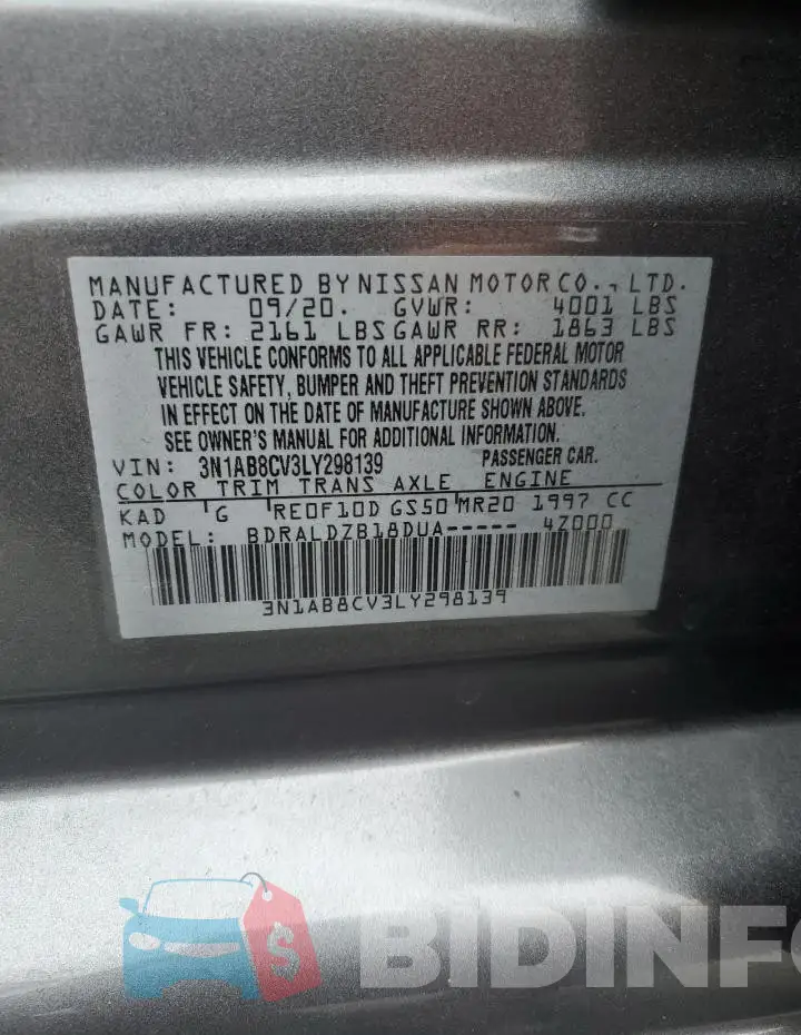 3N1AB8CV3LY298139 Photo# 13
