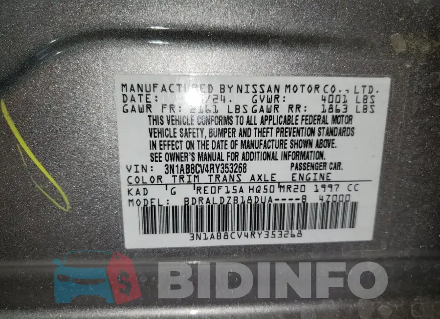 3N1AB8CV4RY353268 Photo# 12