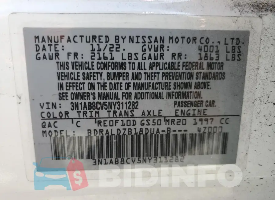 3N1AB8CV5NY311282 Photo# 12