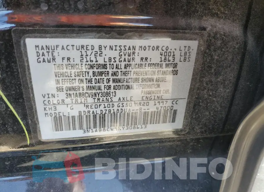 3N1AB8CV9NY308613 Photo# 12