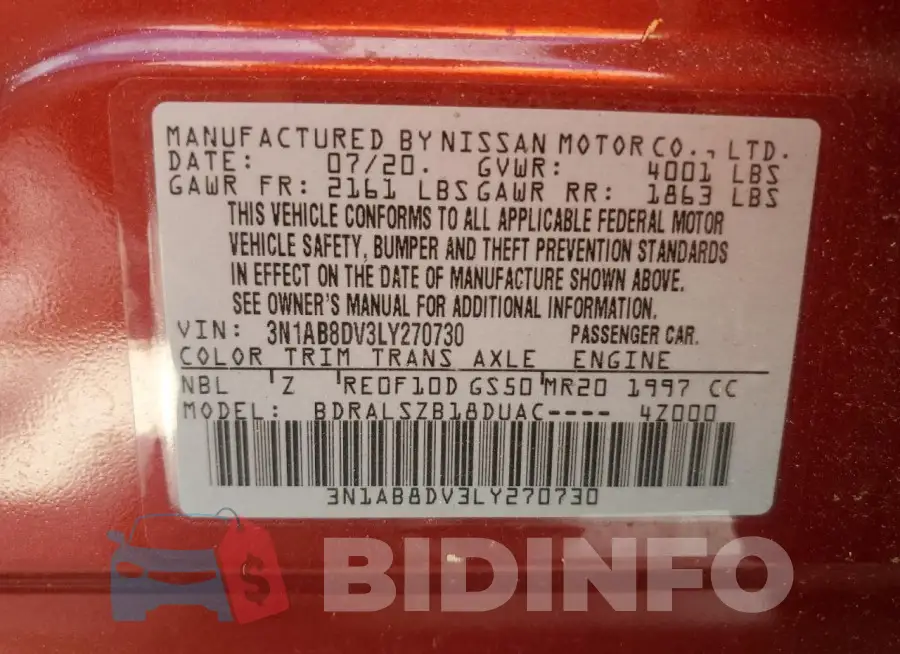 3N1AB8DV3LY270730 Photo# 13