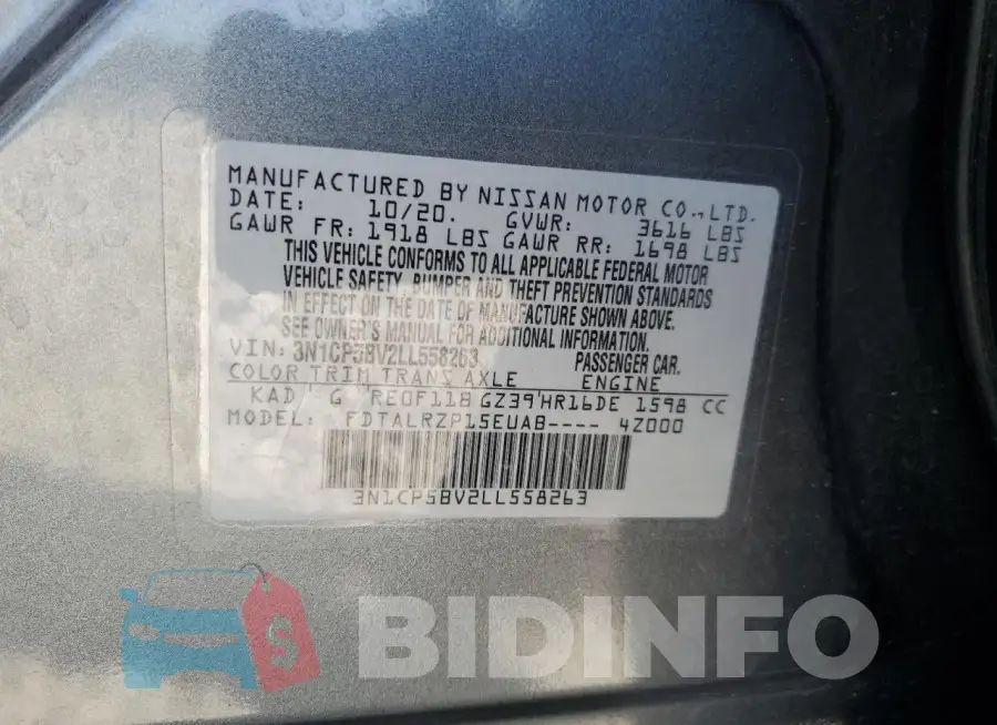 3N1CP5BV2LL558263 Photo# 13