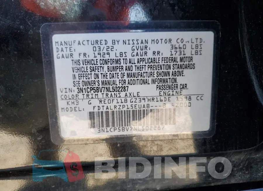 3N1CP5BV7NL502287 Photo# 13