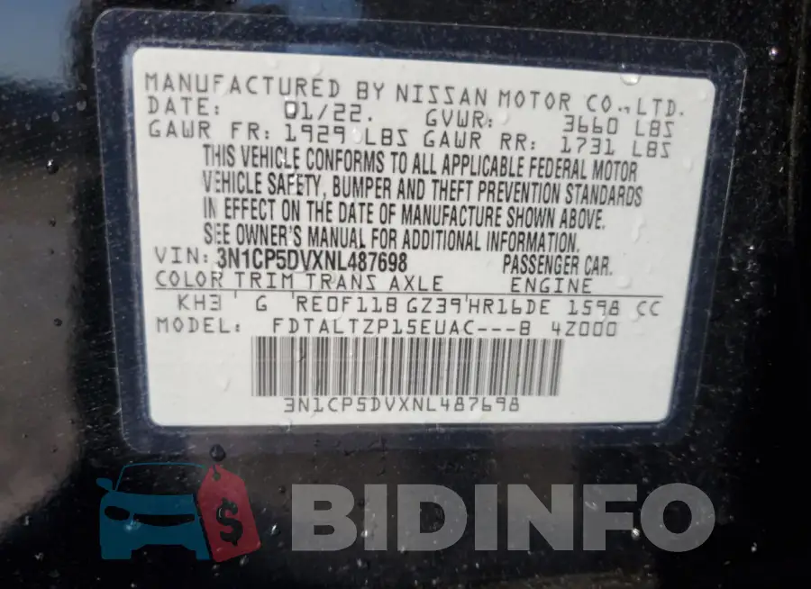 3N1CP5DVXNL487698 Photo# 13