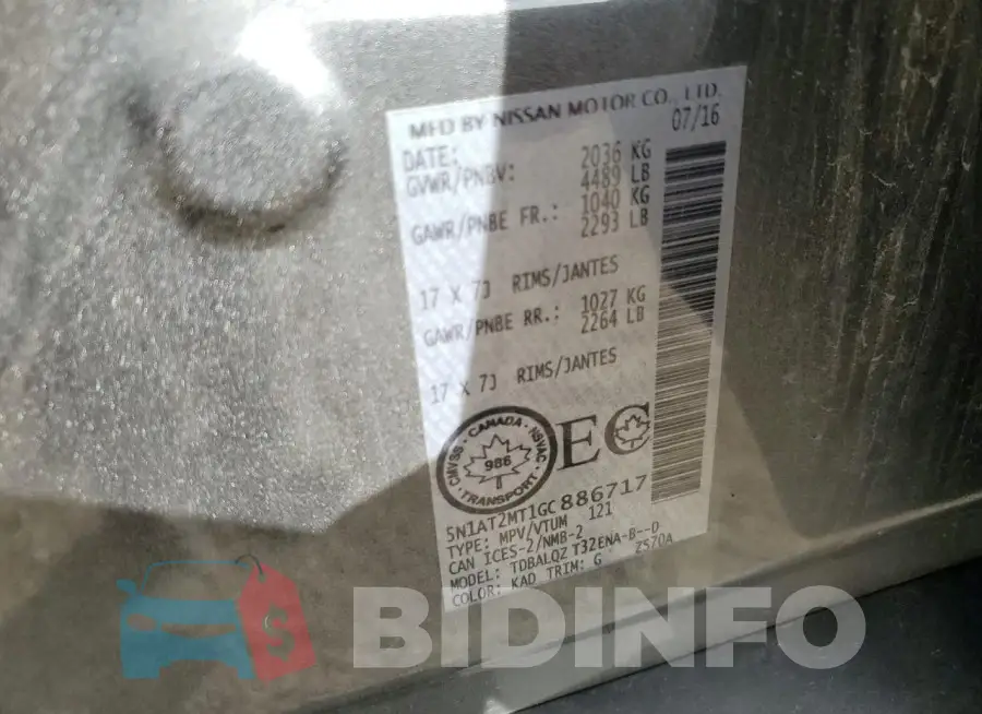 5N1AT2MT1GC886717 Photo# 13