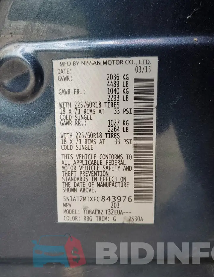 5N1AT2MTXFC843976 Photo# 14