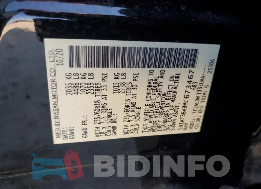 5N1AT3BA9MC673467 Photo# 13