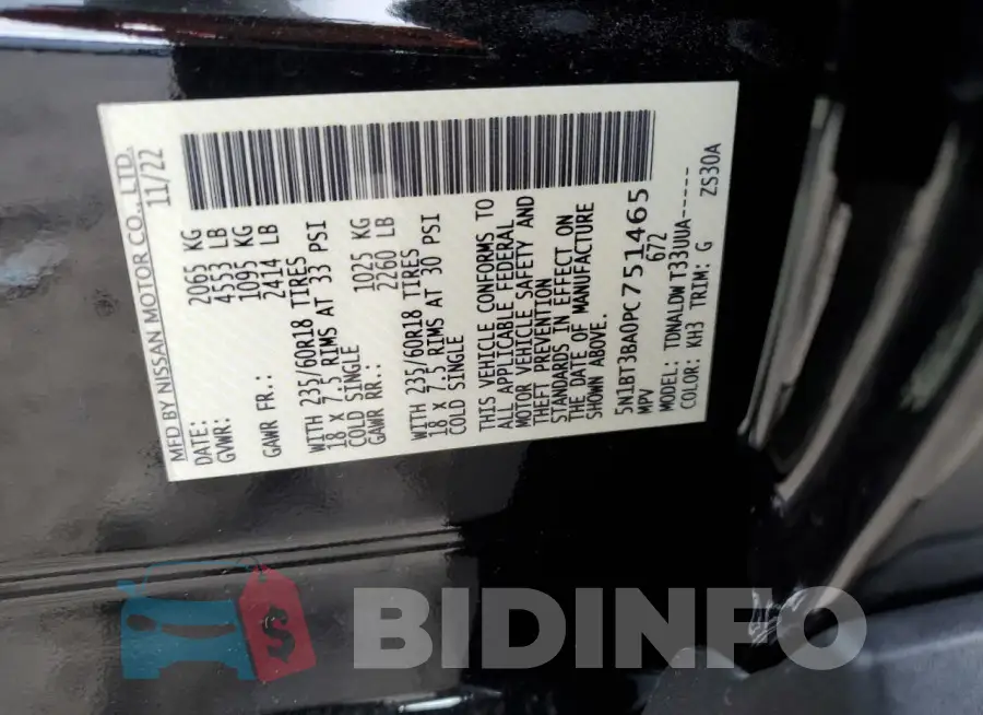 5N1BT3BA0PC751465 Photo# 14