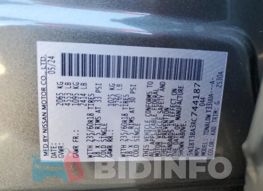 5N1BT3BA3RC744187 Photo# 13