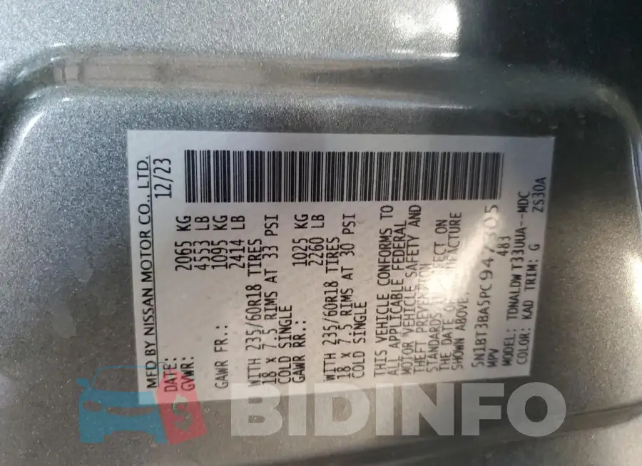 5N1BT3BA5PC947305 Photo# 12