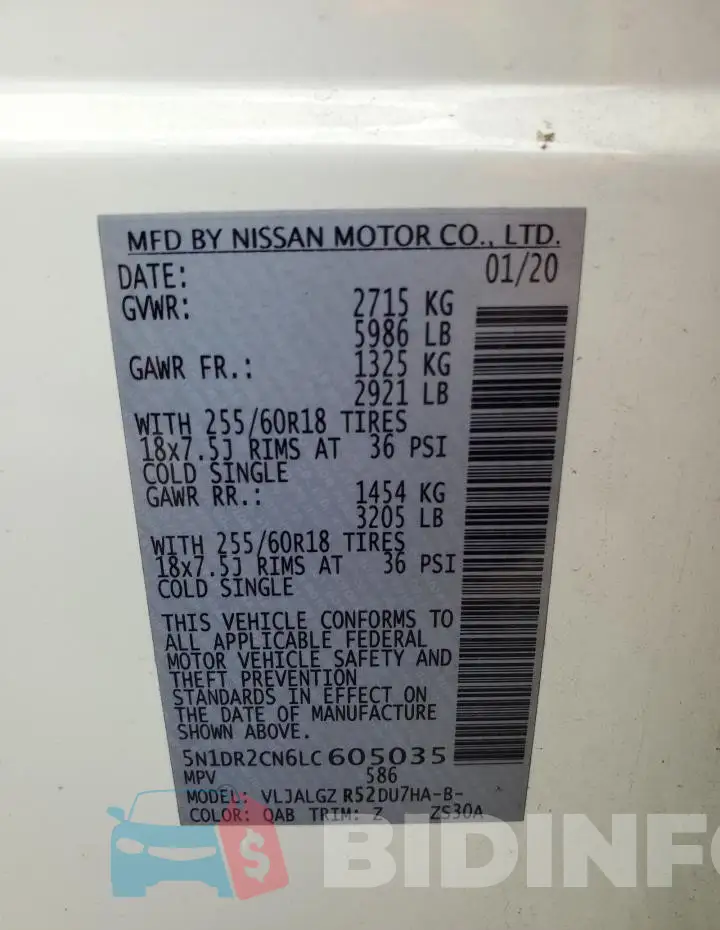 5N1DR2CN6LC605035 Photo# 13
