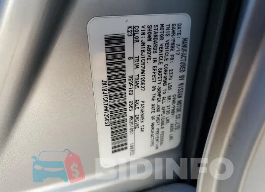 JN1BJ1CR7HW120637 Photo# 13