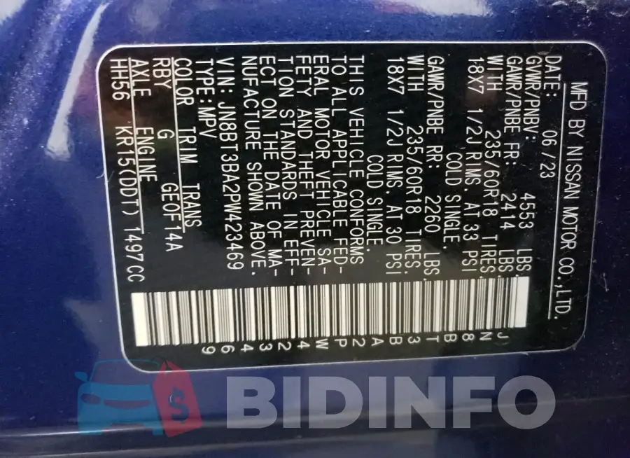 JN8BT3BA2PW423469 Photo# 13
