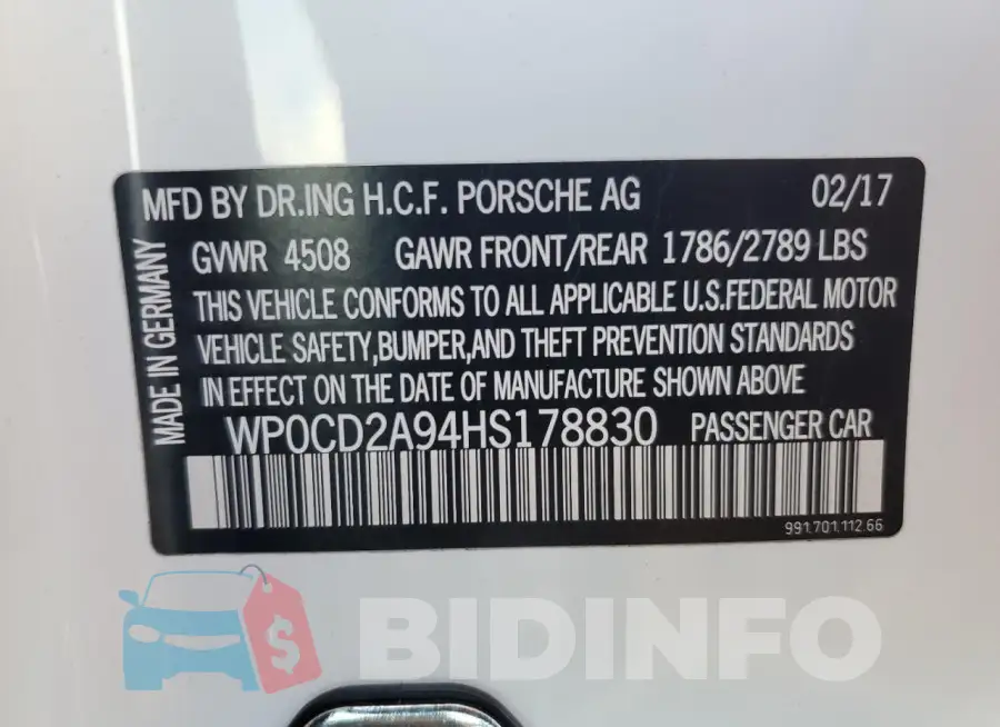 WP0CD2A94HS178830 Photo# 12