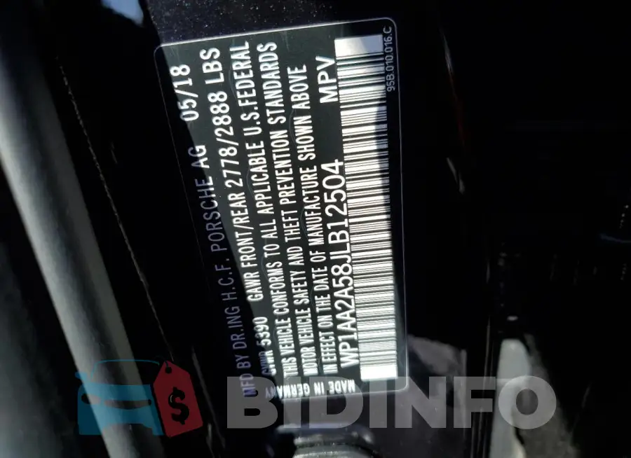 WP1AA2A58JLB12504 Photo# 12