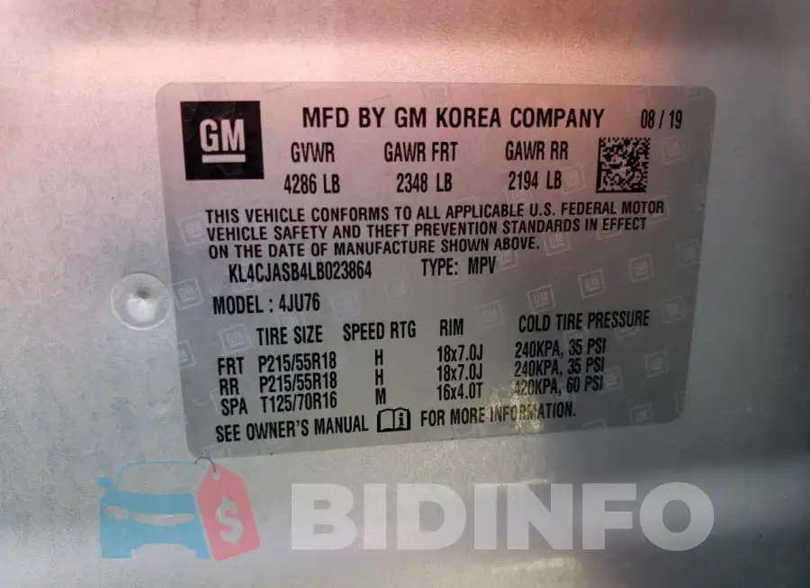 KL4CJASB4LB023864 Photo# 13
