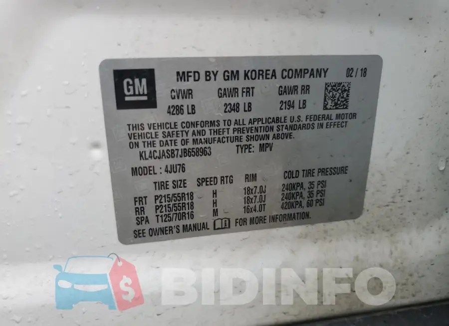 KL4CJASB7JB658963 Photo# 14