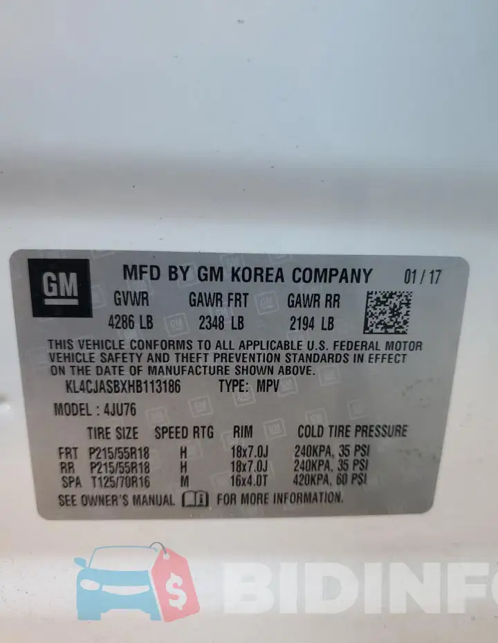 KL4CJASBXHB113186 Photo# 12