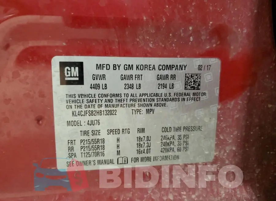 KL4CJFSB2HB132022 Photo# 13
