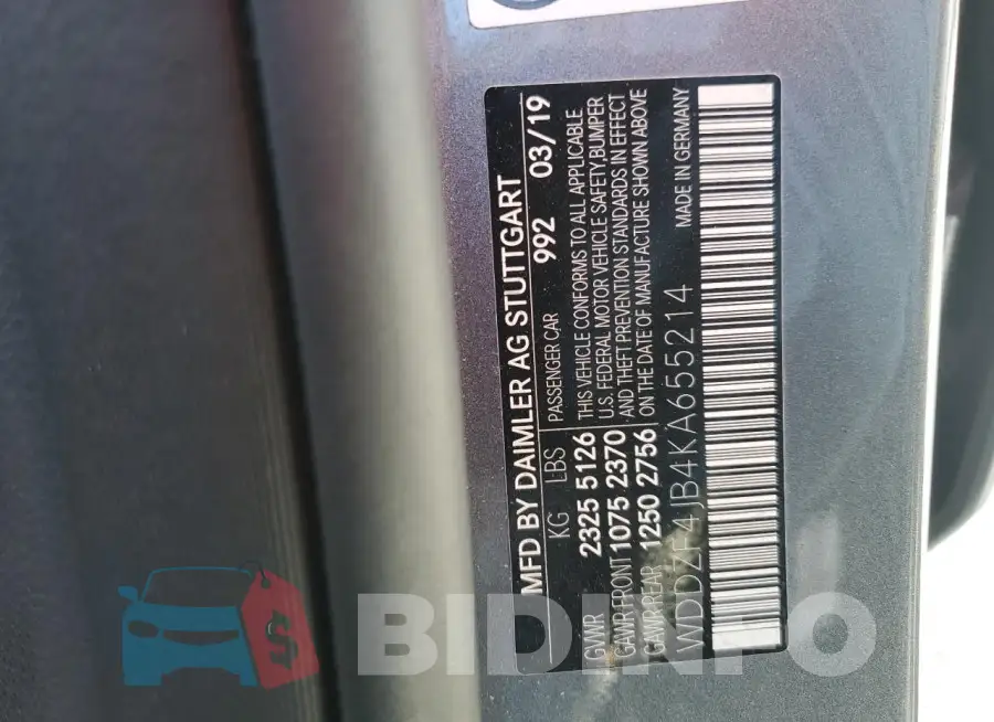 WDDZF4JB4KA655214 Photo# 13