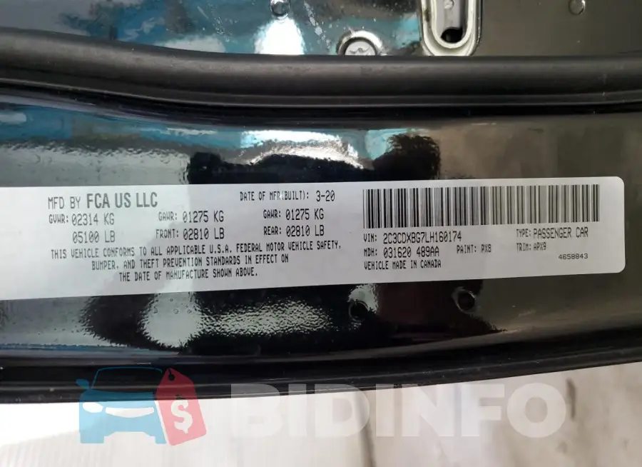2C3CDXBG7LH160174 Photo# 12