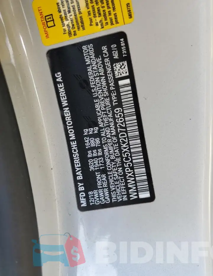 WMWXP5C5XK2D72659 Photo# 12