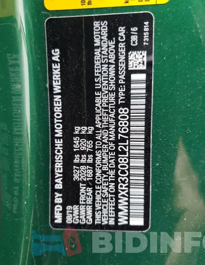 WMWXR3C08L2L76808 Photo# 13