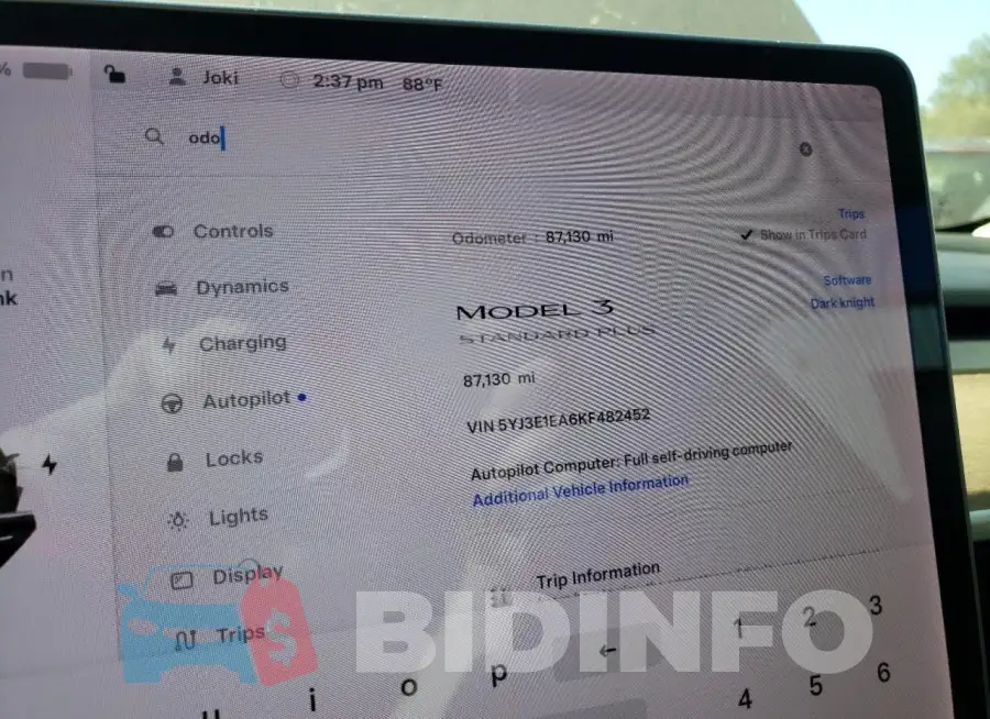 5YJ3E1EA6KF482452 Photo# 9