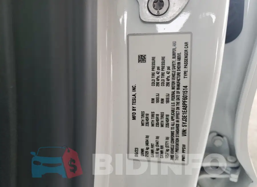 5YJ3E1EA8PF601514 Photo# 12