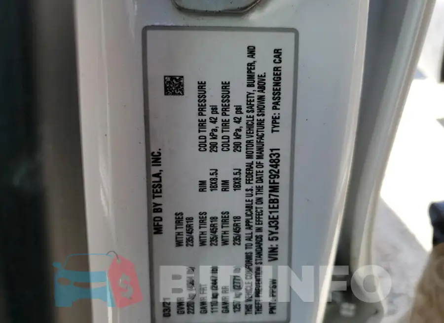 5YJ3E1EB7MF924831 Photo# 12