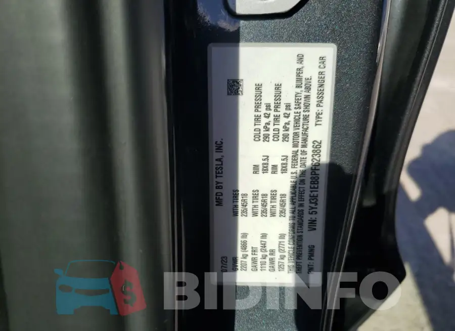 5YJ3E1EB8PF623862 Photo# 12
