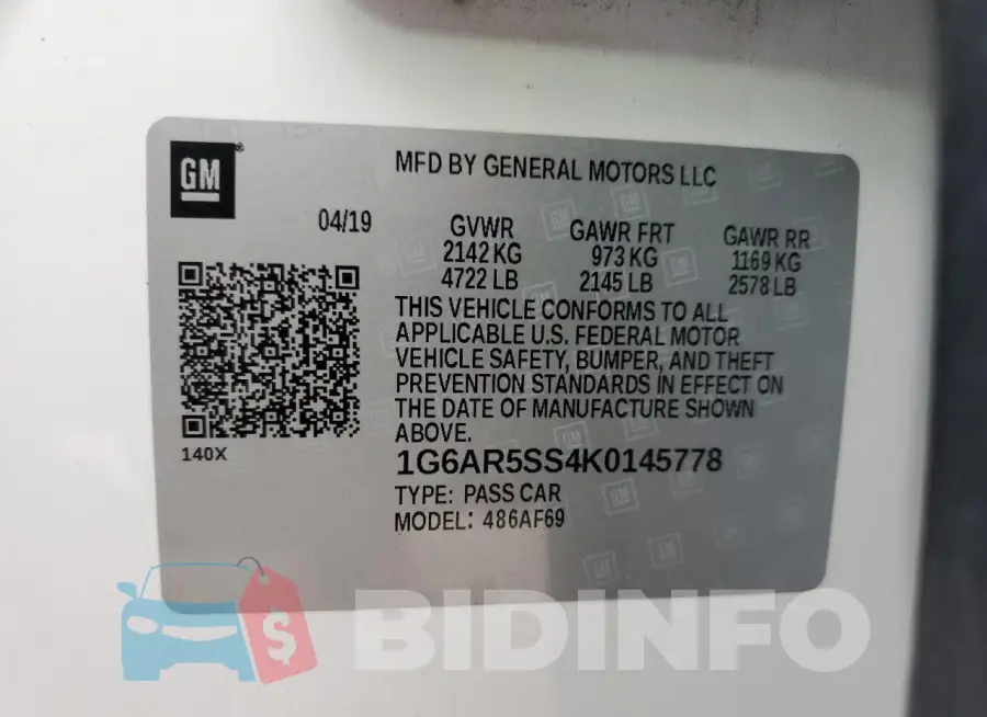 1G6AR5SS4K0145778 Photo# 12