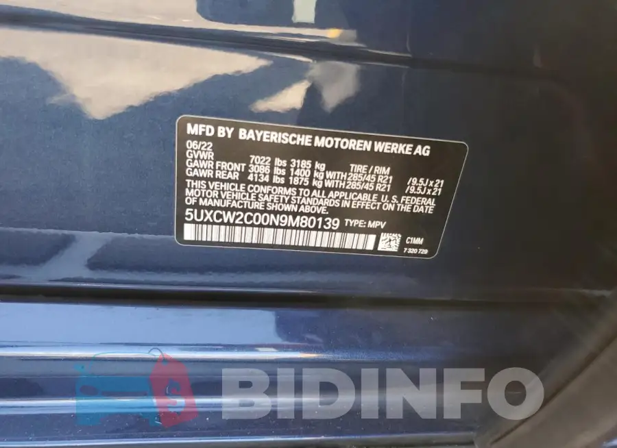 5UXCW2C00N9M80139 Photo# 13