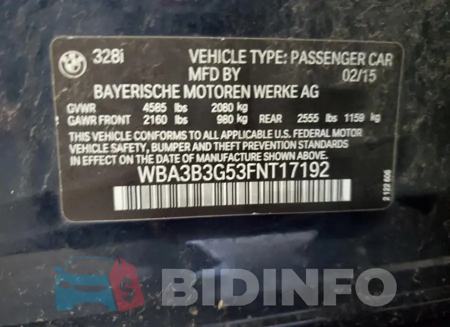 WBA3B3G53FNT17192 Photo# 12