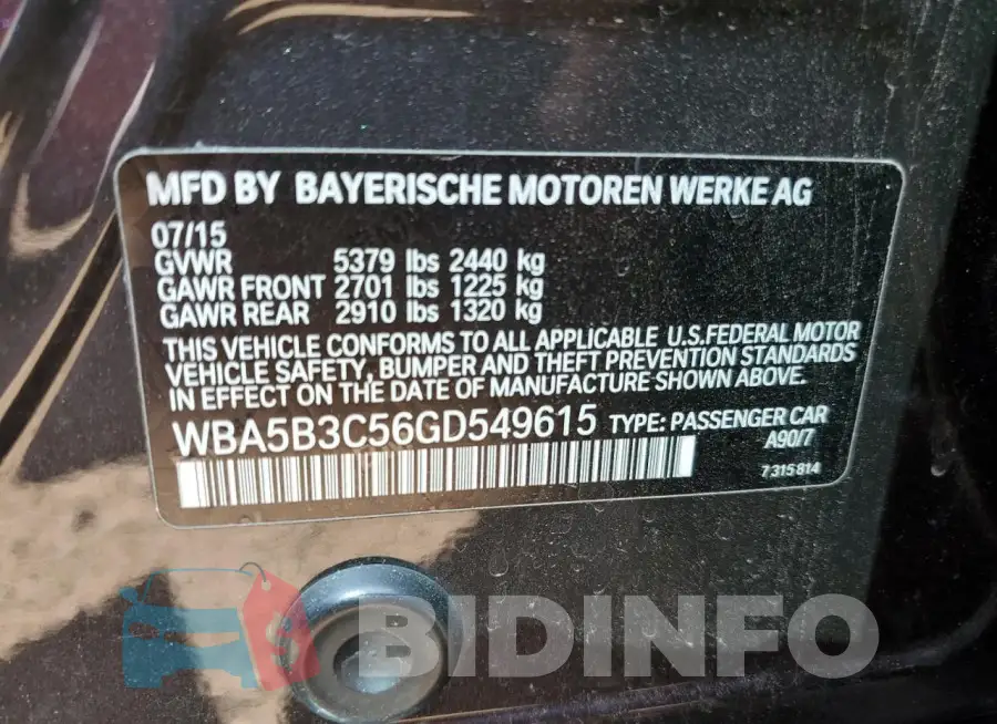 WBA5B3C56GD549615 Photo# 12