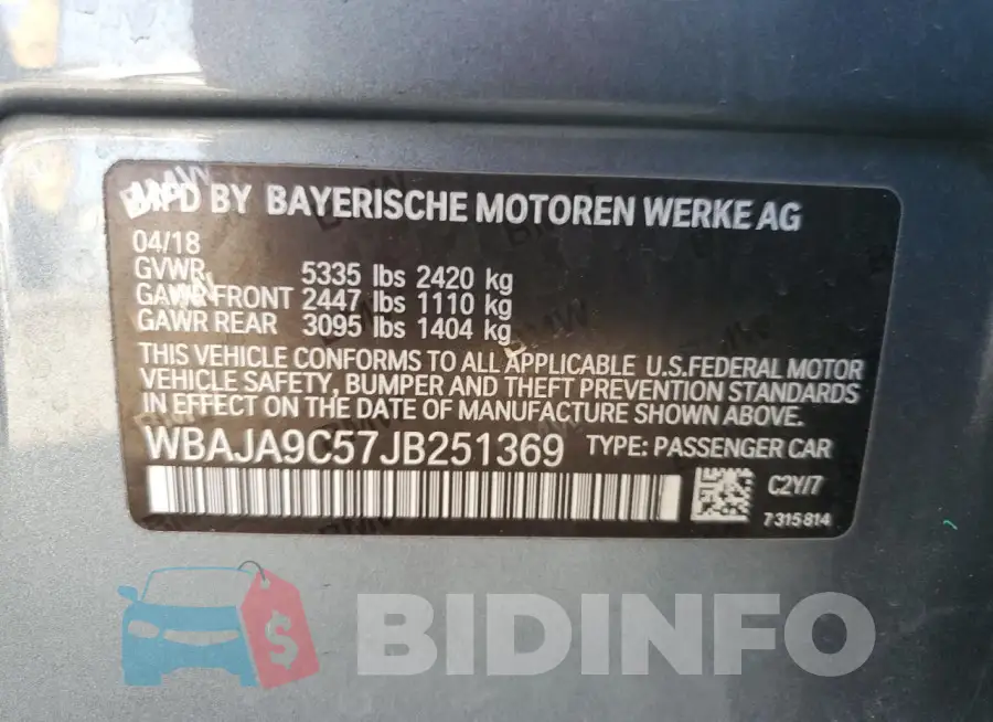 WBAJA9C57JB251369 Photo# 12