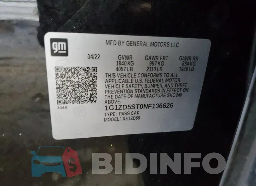 1G1ZD5ST0NF136626 Photo# 12