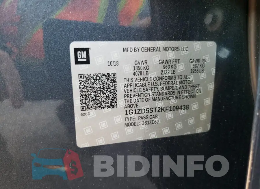 1G1ZD5ST2KF109438 Photo# 13