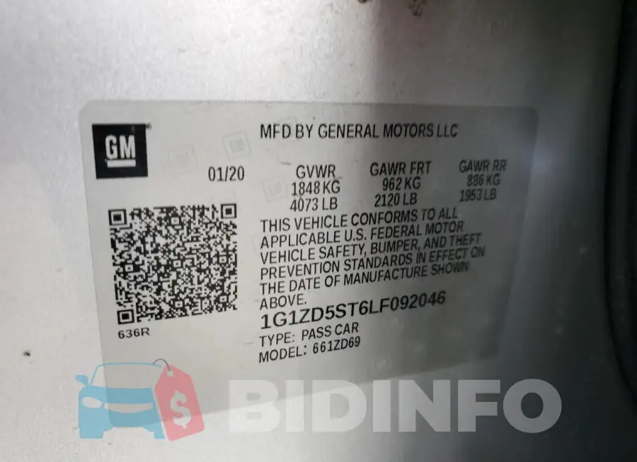 1G1ZD5ST6LF092046 Photo# 12