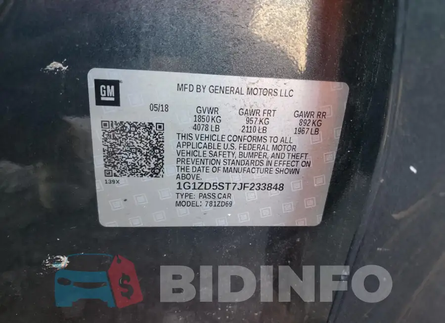 1G1ZD5ST7JF233848 Photo# 12