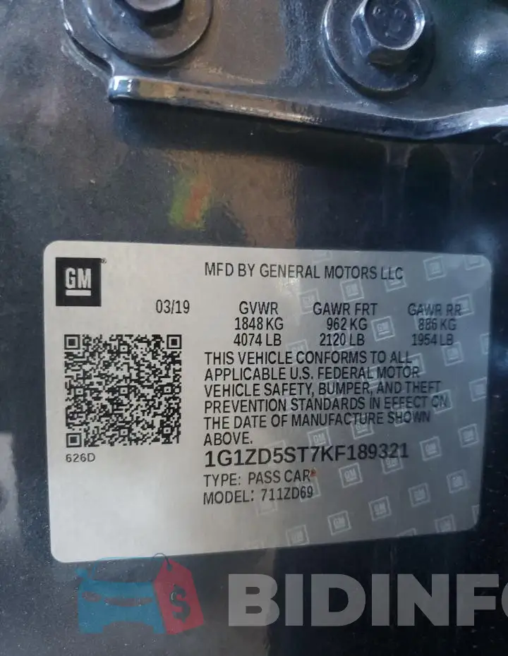 1G1ZD5ST7KF189321 Photo# 12