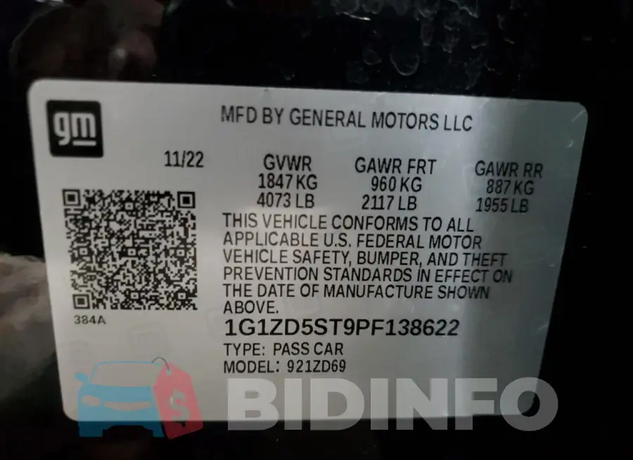 1G1ZD5ST9PF138622 Photo# 13