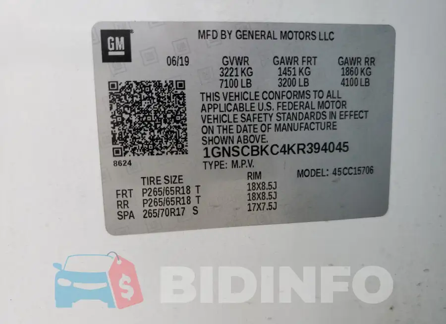 1GNSCBKC4KR394045 Photo# 14