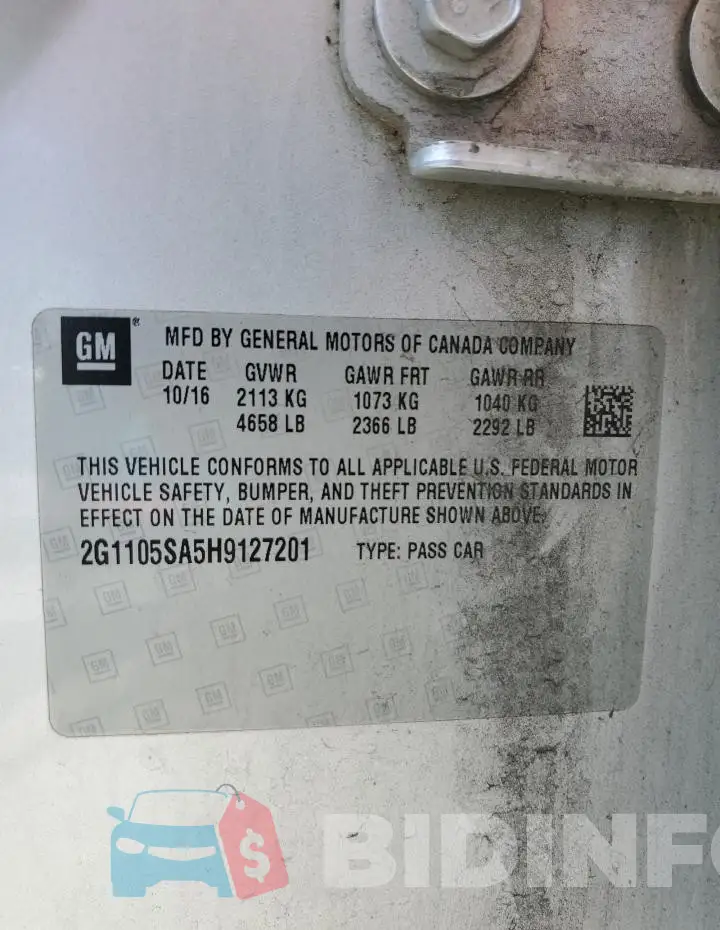 2G1105SA5H9127201 Photo# 12
