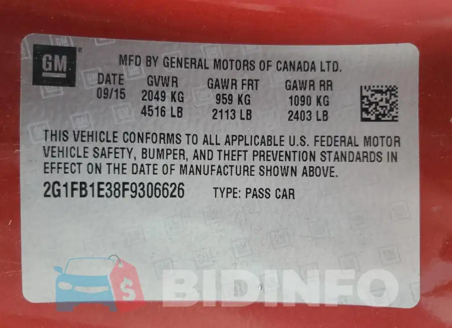 2G1FB1E38F9306626 Photo# 12