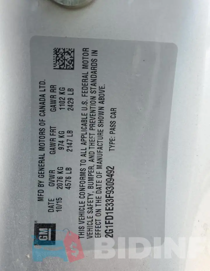 2G1FD1E33F9309492 Photo# 12