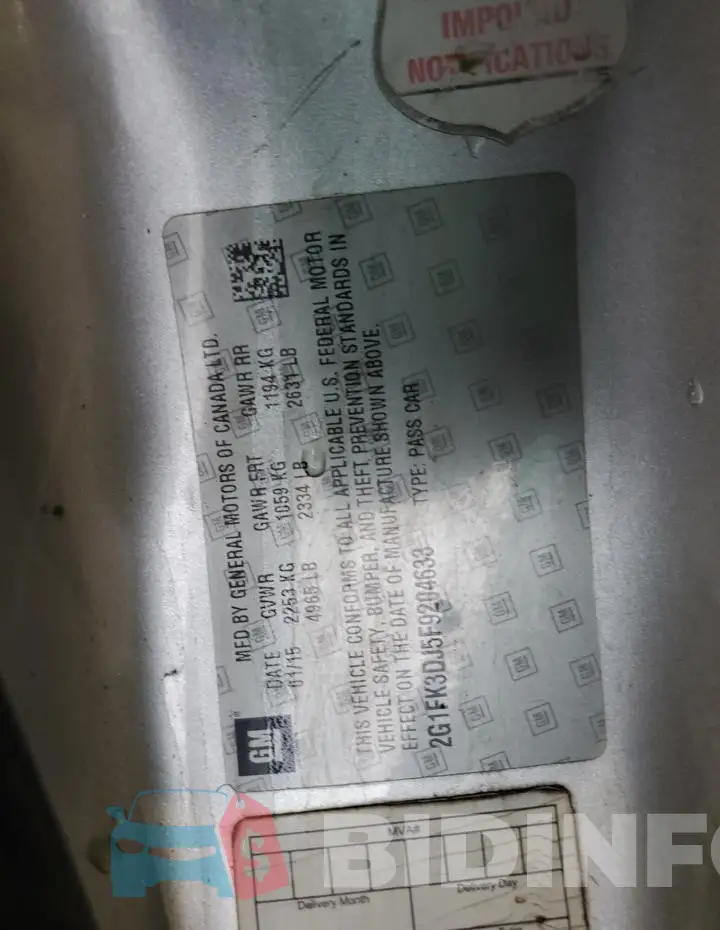 2G1FK3DJ5F9204633 Photo# 12